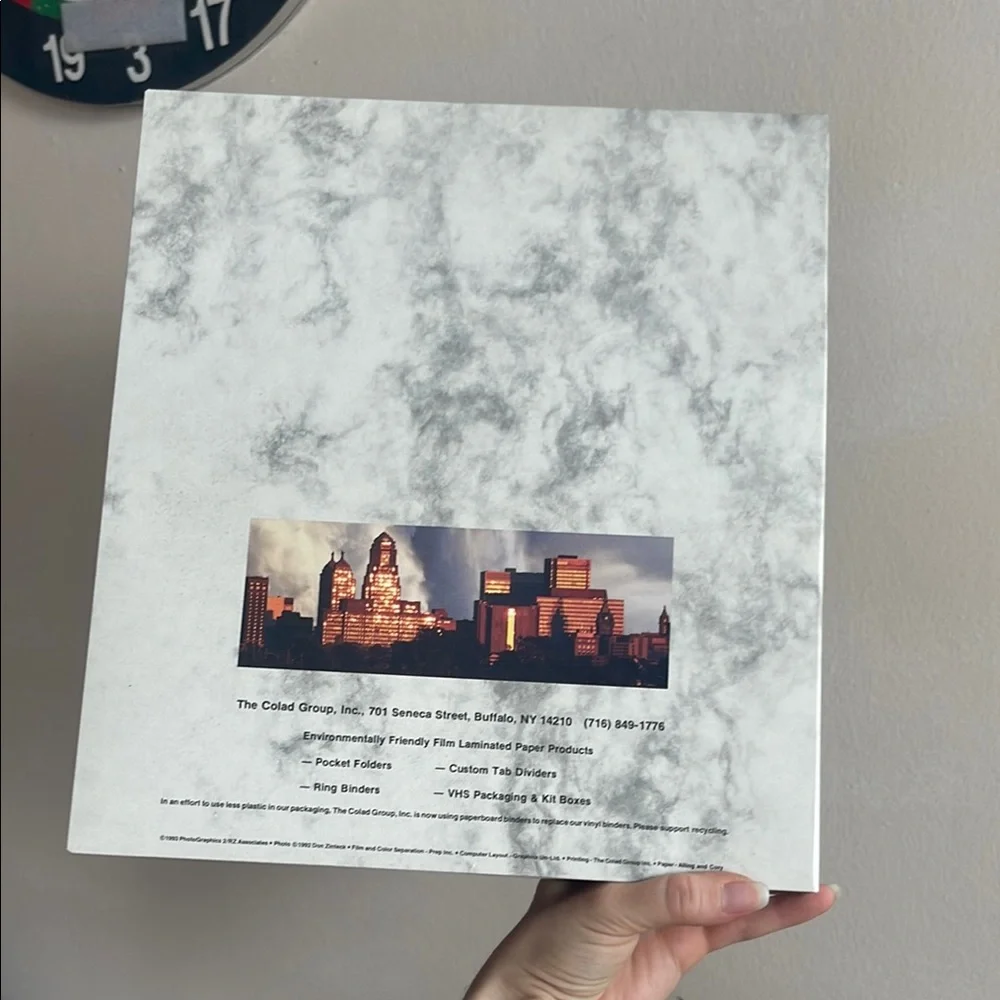 Vintage 90s Buffalo New York Cityscape Waterfall Design 3-Ring Binder